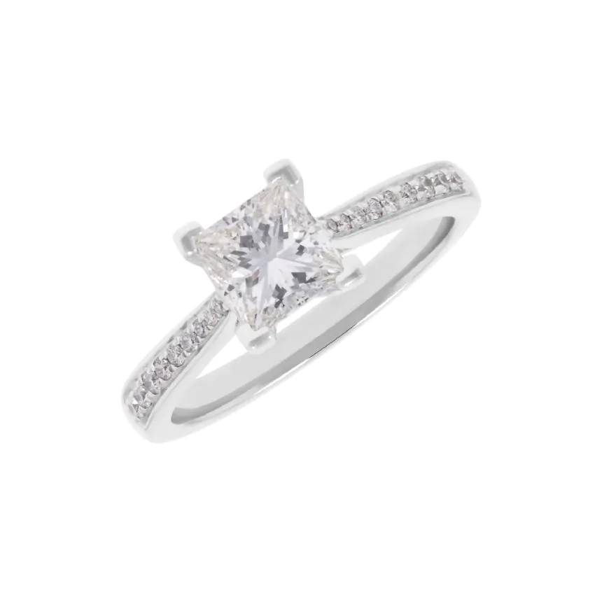 Platinum 1.01ct G VS1 Princess Cut Diamond Solitaire Ring
