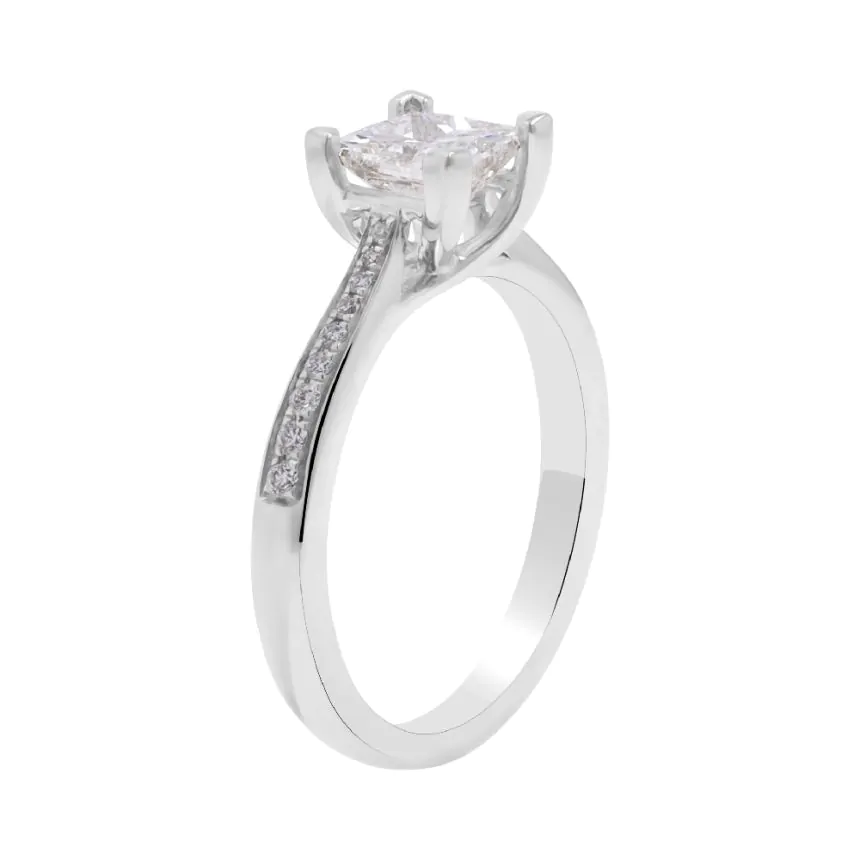 Platinum 1.01ct G VS1 Princess Cut Diamond Solitaire Ring