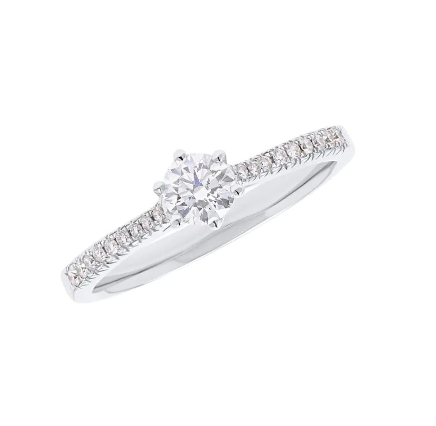 18ct White Gold 0.52ct Diamond Solitaire Engagement Ring