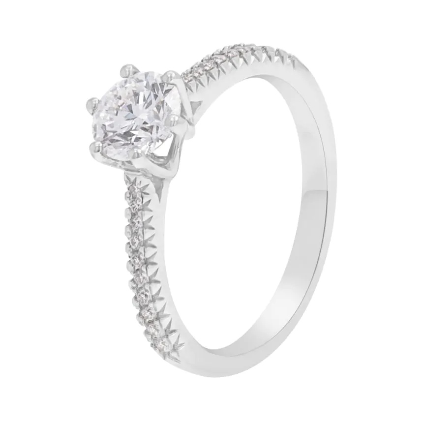 Platinum  0.81ct Round Brilliant Cut Diamond Solitaire Engagement Ring
