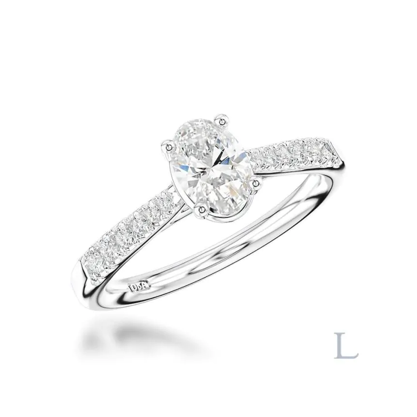 Platinum 1.00ct D SI1 Oval Cut Diamond Solitaire Ring