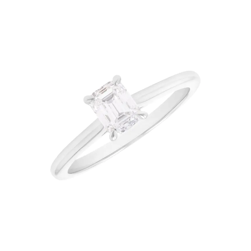 Wendy Platinum 0.70ct Emerald Cut Diamond Solitaire Ring