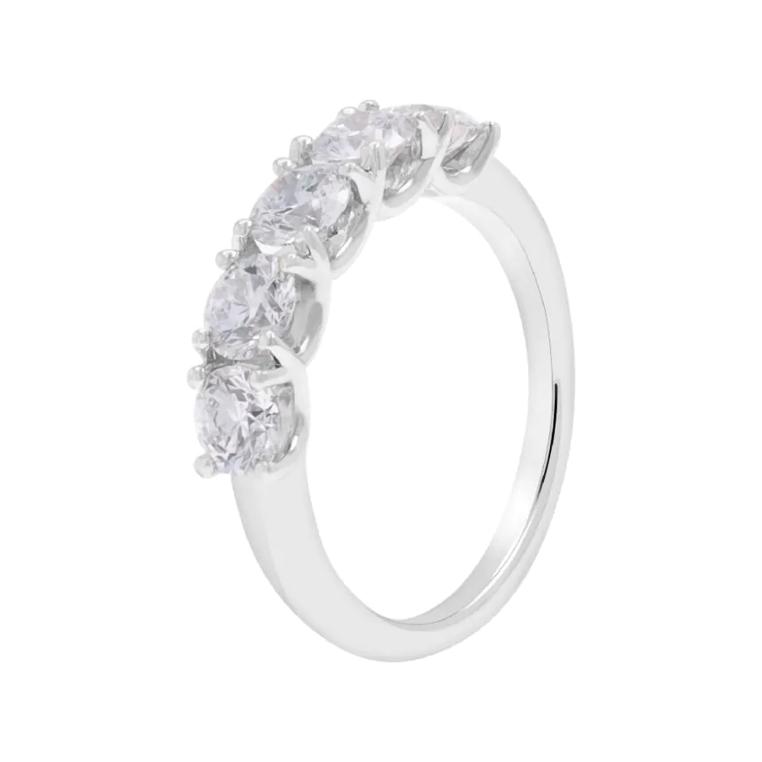 Platinum Laboratory Grown 1.54ct D VS1 Diamond Five Stone Eternity Ring