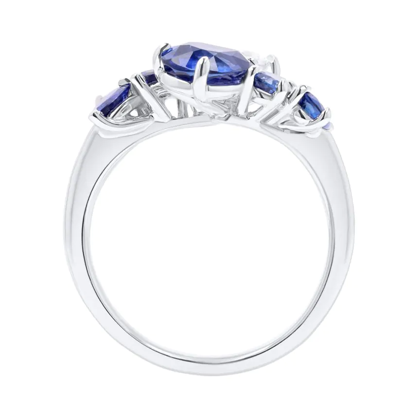 18ct White Gold 2.22ct Sapphire and 1.00ct Diamond Dress Ring