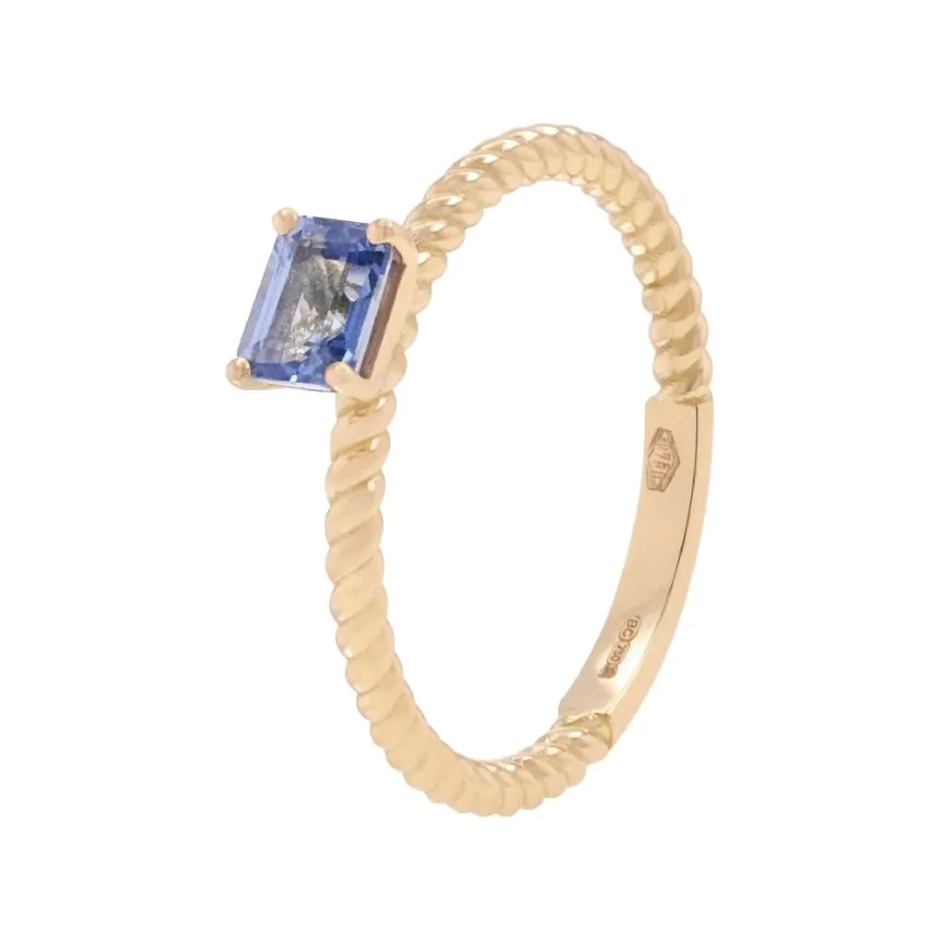 18ct Yellow Gold 0.48ct Blue Sapphire Solitaire Ring