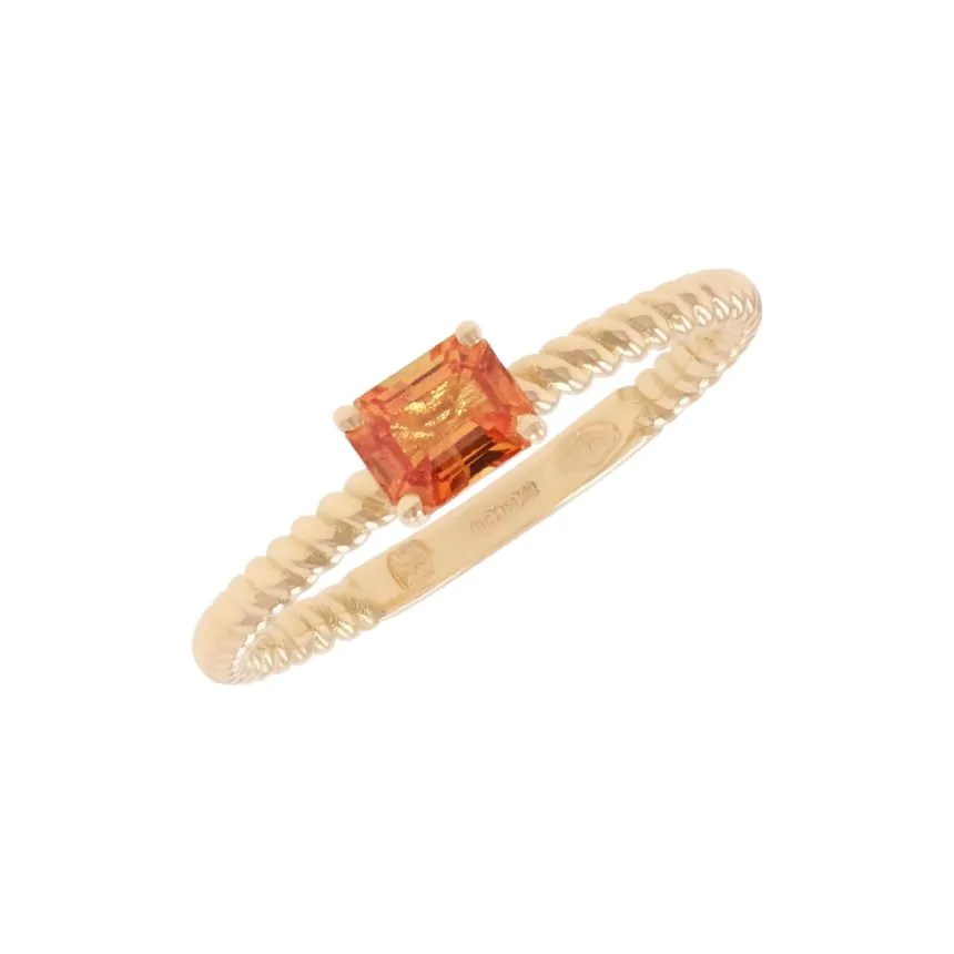 18ct Yellow Gold 0.39ct Orange Sapphire Solitaire Ring