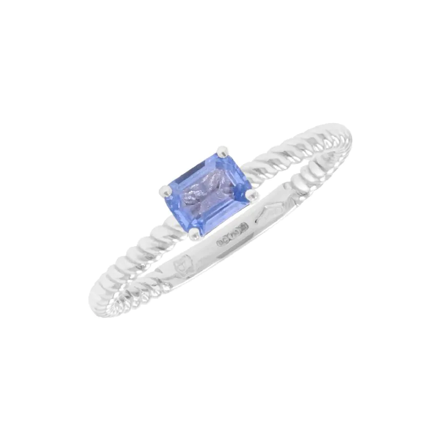 18ct White Gold 0.45ct Blue Sapphire Solitaire Ring