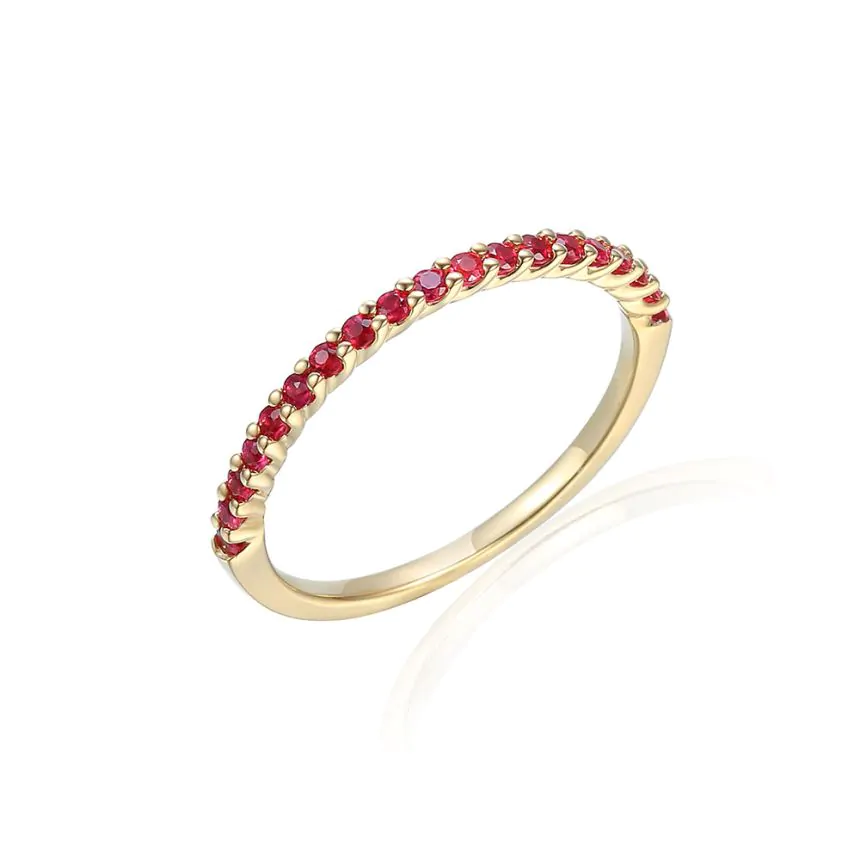 18ct Yellow Gold 0.28ct Ruby Half Eternity Ring