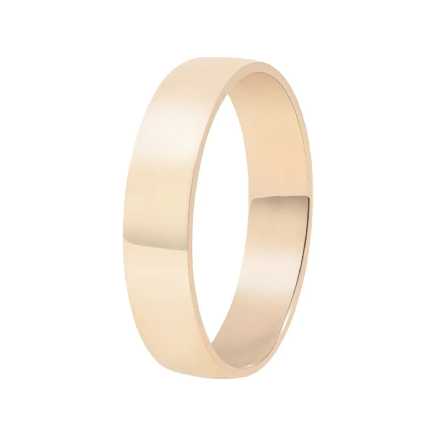 18ct Yellow Gold 5mm Domed Wedding Band