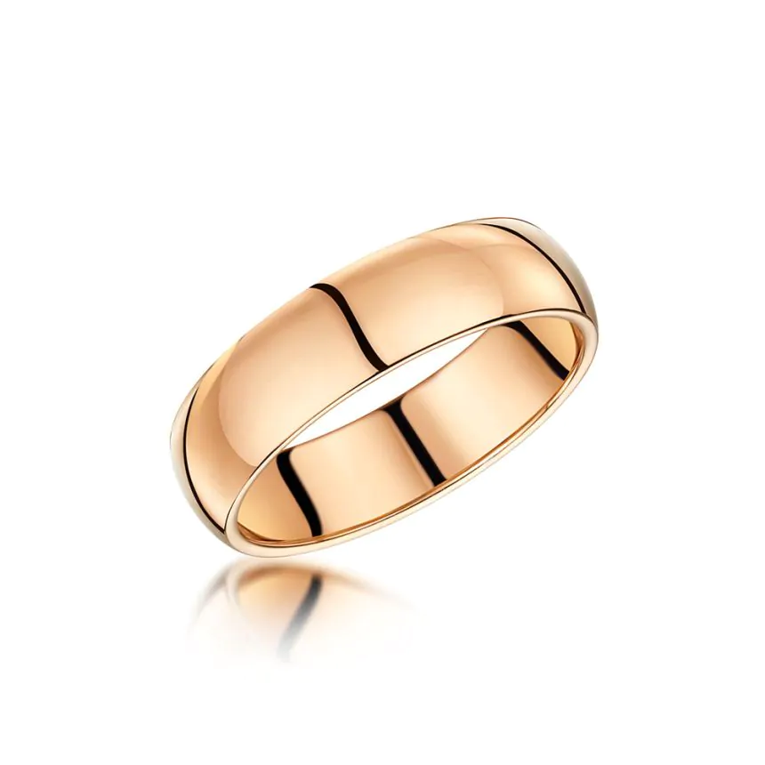 9ct Rose Gold 6mm D Shape Wedding Ring