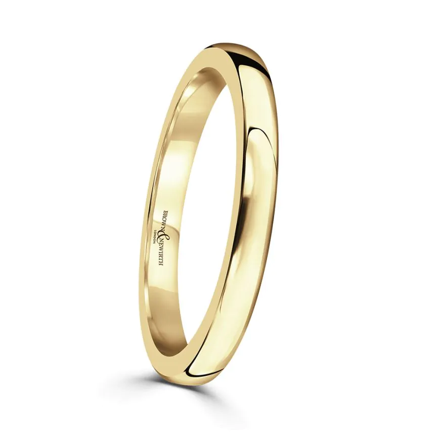 18ct Yellow Gold D Shaped Wedding Band