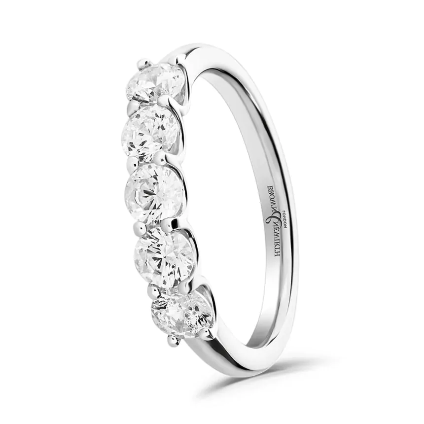 Platinum and 1.00ct Diamond Five Stone Engagement Ring