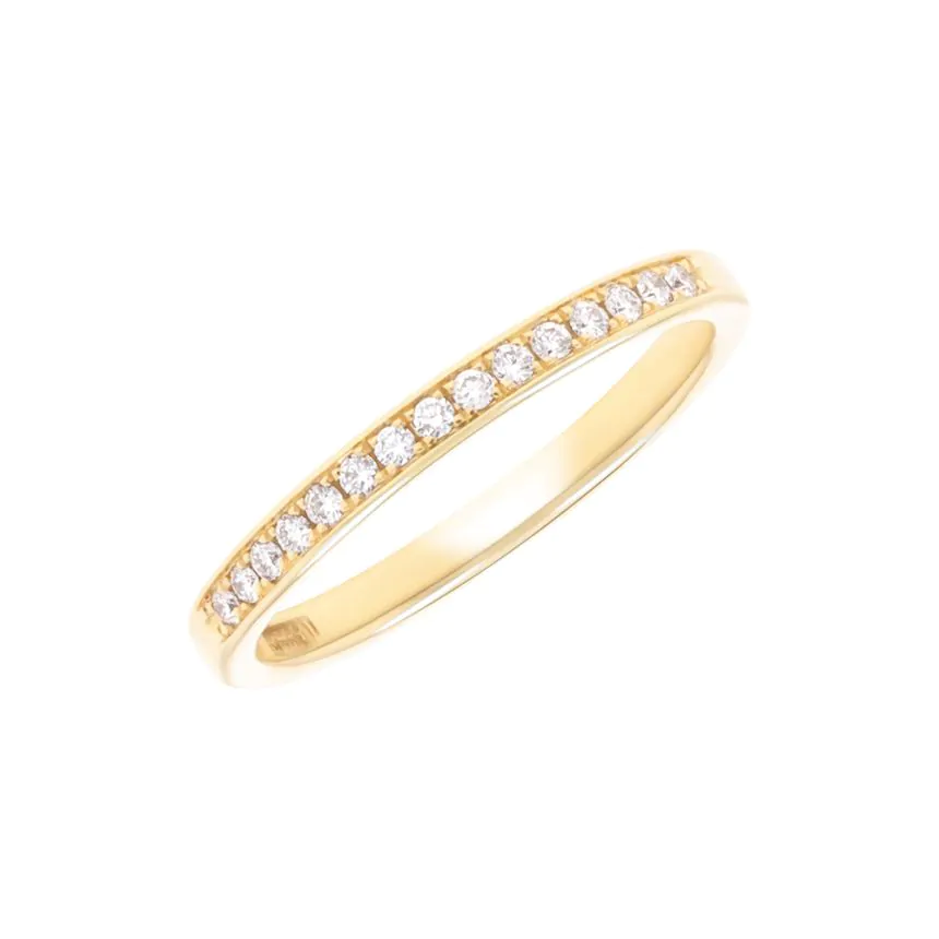 18ct Yellow Gold 0.15ct Diamond Half Set Wedding Ring