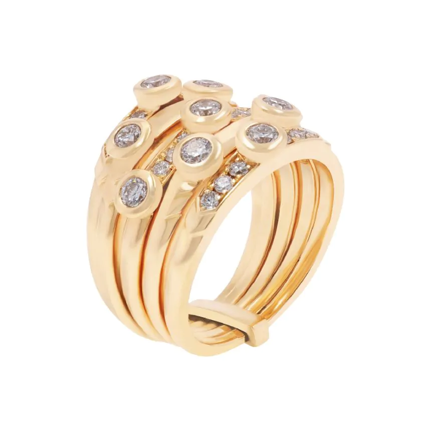 18ct Rose Gold 1.02ct Diamond Stacking Dress Ring