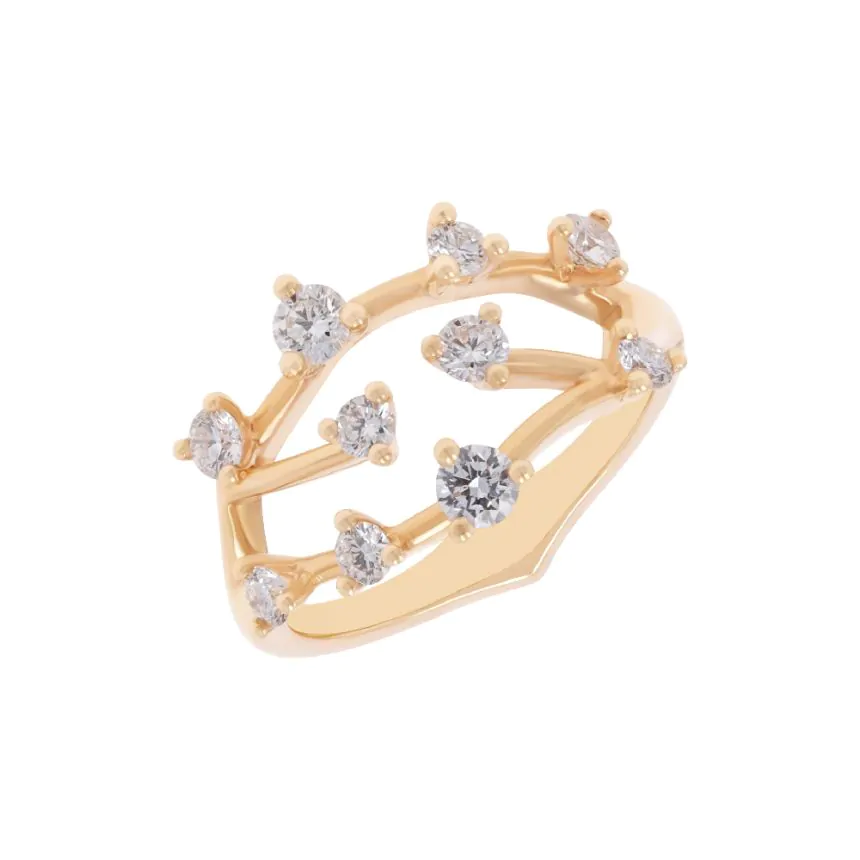18ct Rose Gold 0.70ct Diamond Blossom Dress Ring