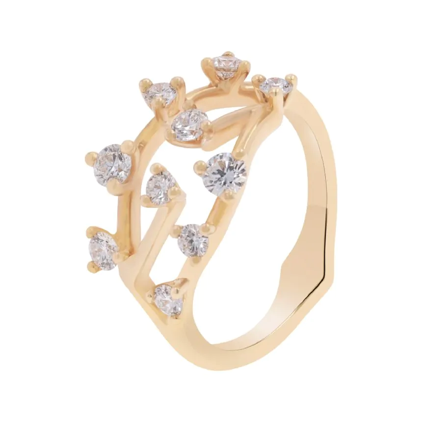 18ct Rose Gold 0.70ct Diamond Blossom Dress Ring