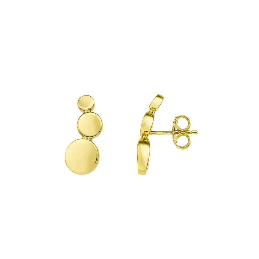 Armillas Glow Collection 18ct Yellow Gold Disc Stud Earrings