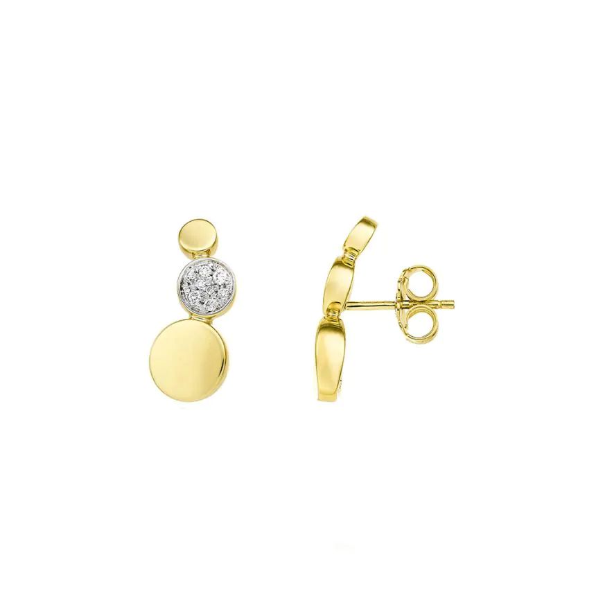 Armillas Glow Collection 18ct Yellow Gold 0.11ct Diamond Stud Earrings