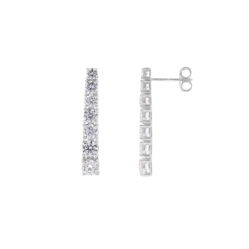 18ct White Gold 3.61ct Diamond Drop Earrings