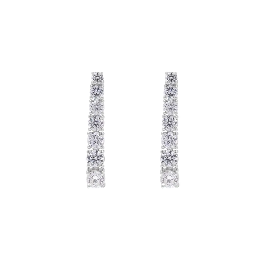 18ct White Gold 3.61ct Diamond Drop Earrings