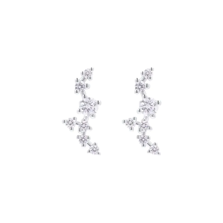 18ct White Gold 0.41ct Diamond Blossom Stud Earrings