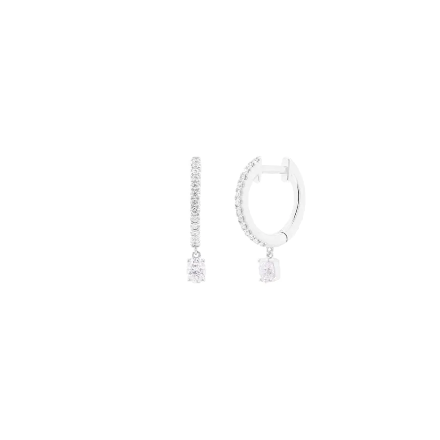 18ct White Gold Diamond Drop Earrings