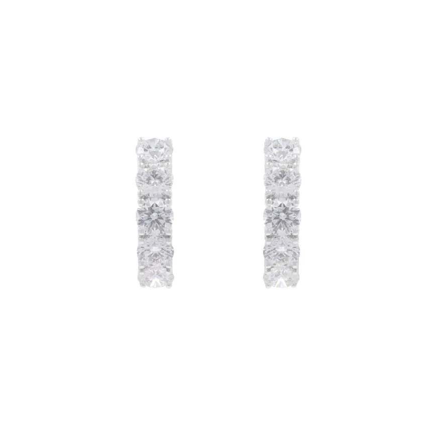 18ct White Gold 2.46ct Diamond Hoop Earrings