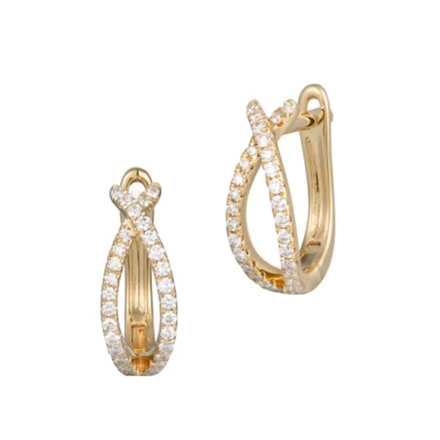 18ct Yellow Gold 0.25ct Diamond Hoop Earrings