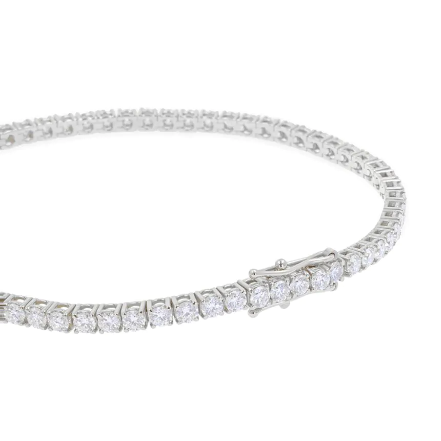 18ct White Gold 5.00ct Diamond Line Bracelet