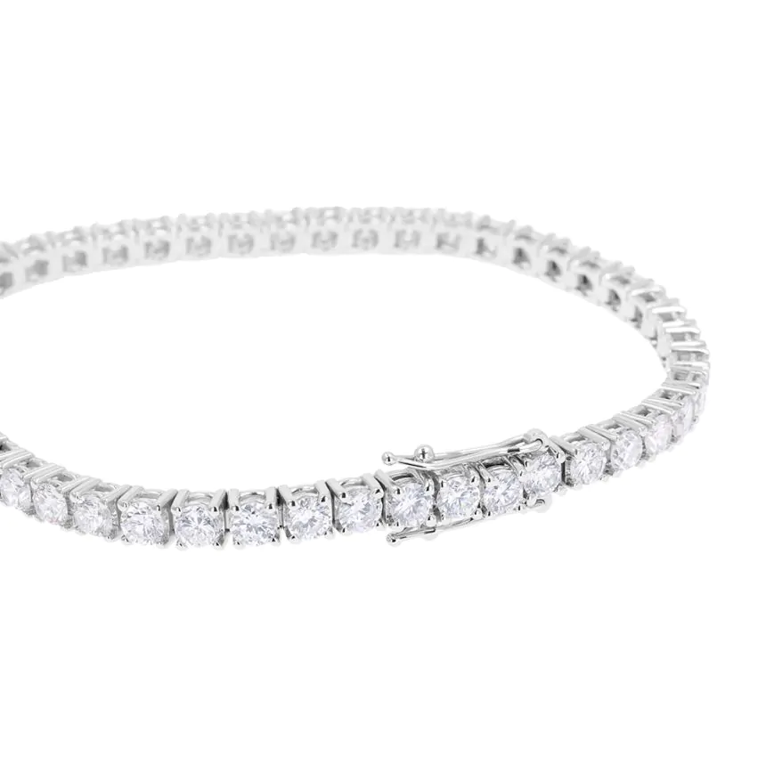 18ct White Gold 6.12ct Diamond Line Bracelet
