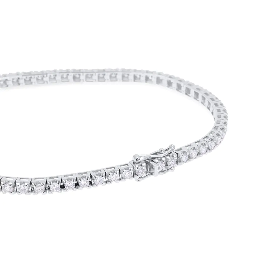 18ct White Gold 2.10ct Diamond Line Bracelet
