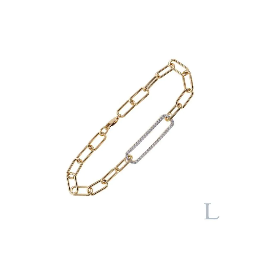 18ct Yellow Gold Love Links 1.27ct  Brilliant Cut Diamond Bracelet