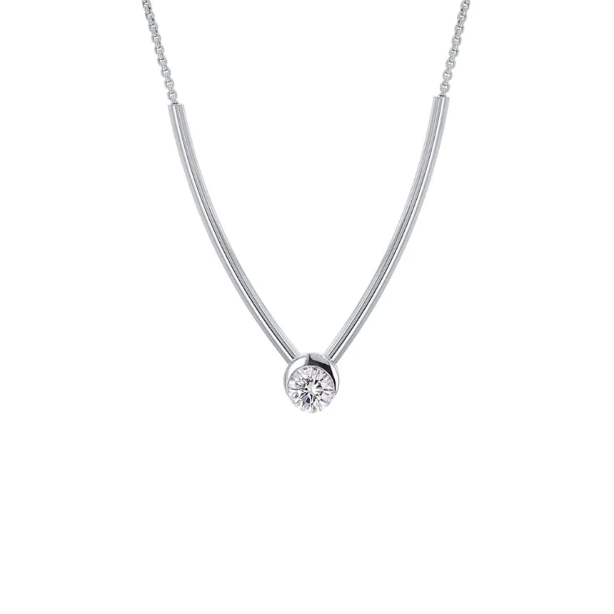 18ct White Gold 0.60ct Diamond Solitaire Necklace
