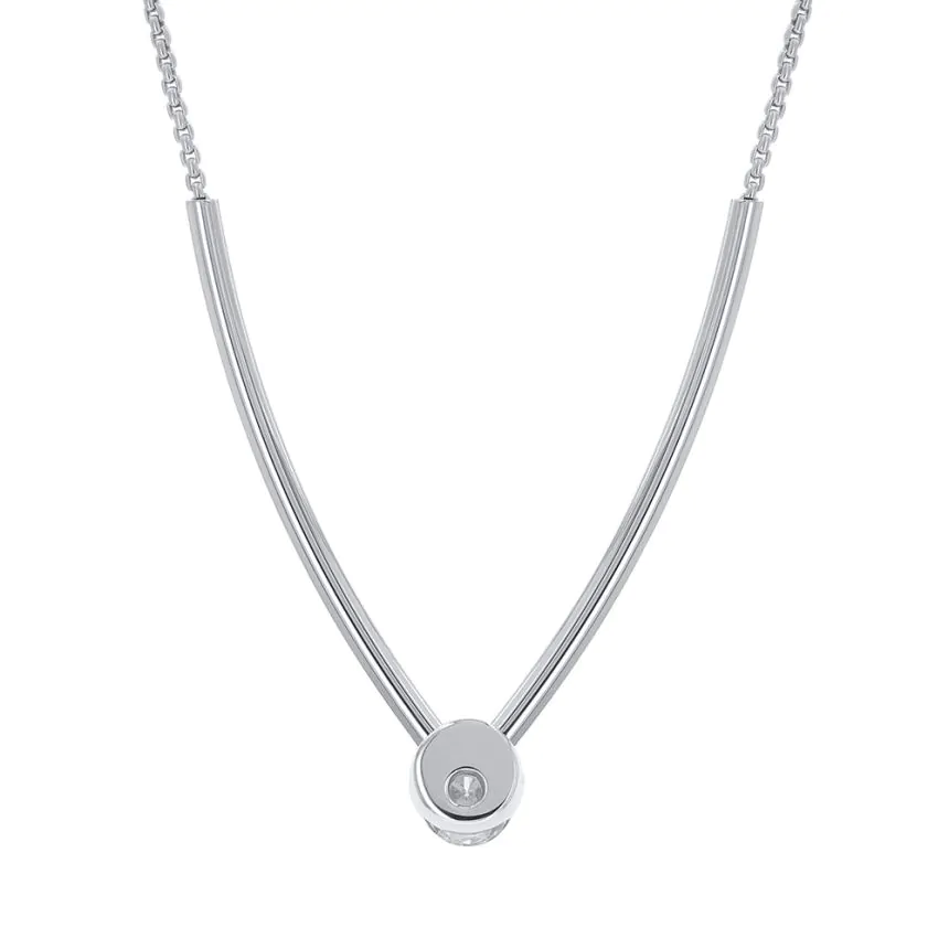 18ct White Gold 0.60ct Diamond Solitaire Necklace