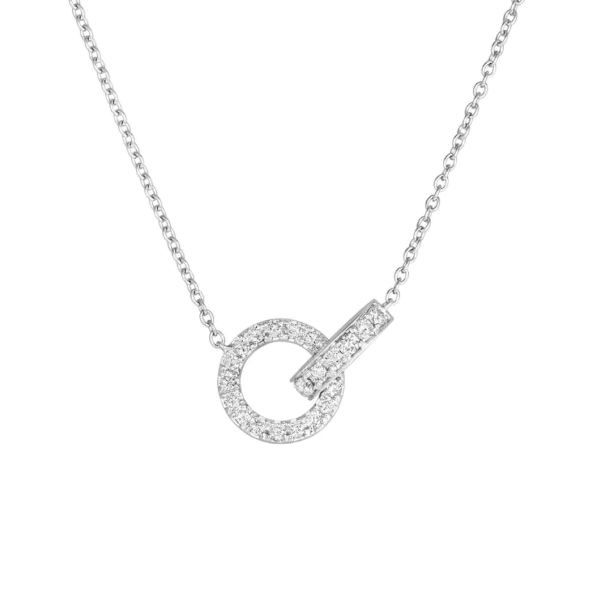18ct White Gold 0.36ct Diamond Interlinked Hoop Necklace