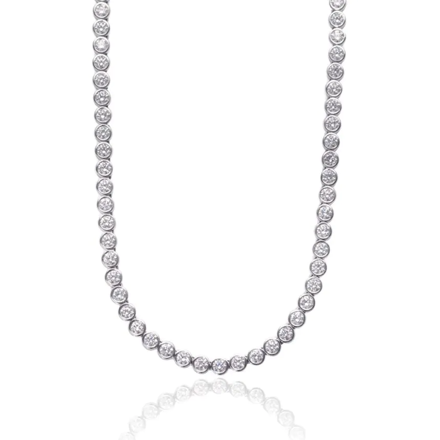 18ct White Gold 13.07ct Diamond Line Necklace