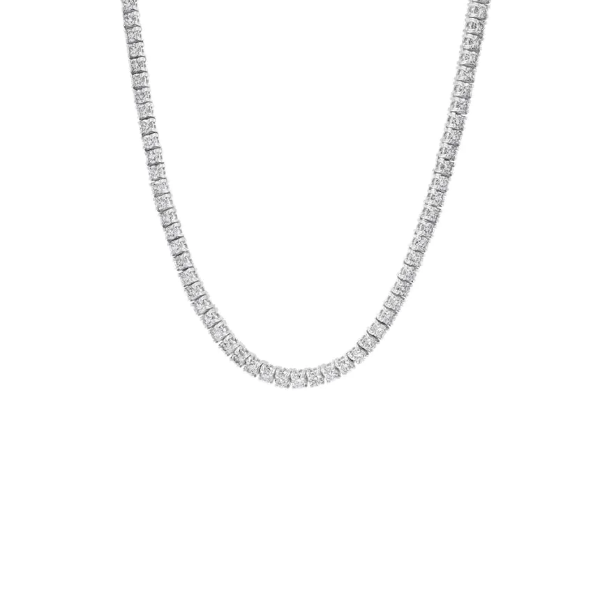 18ct White Gold 6.00ct Diamond Line Necklace