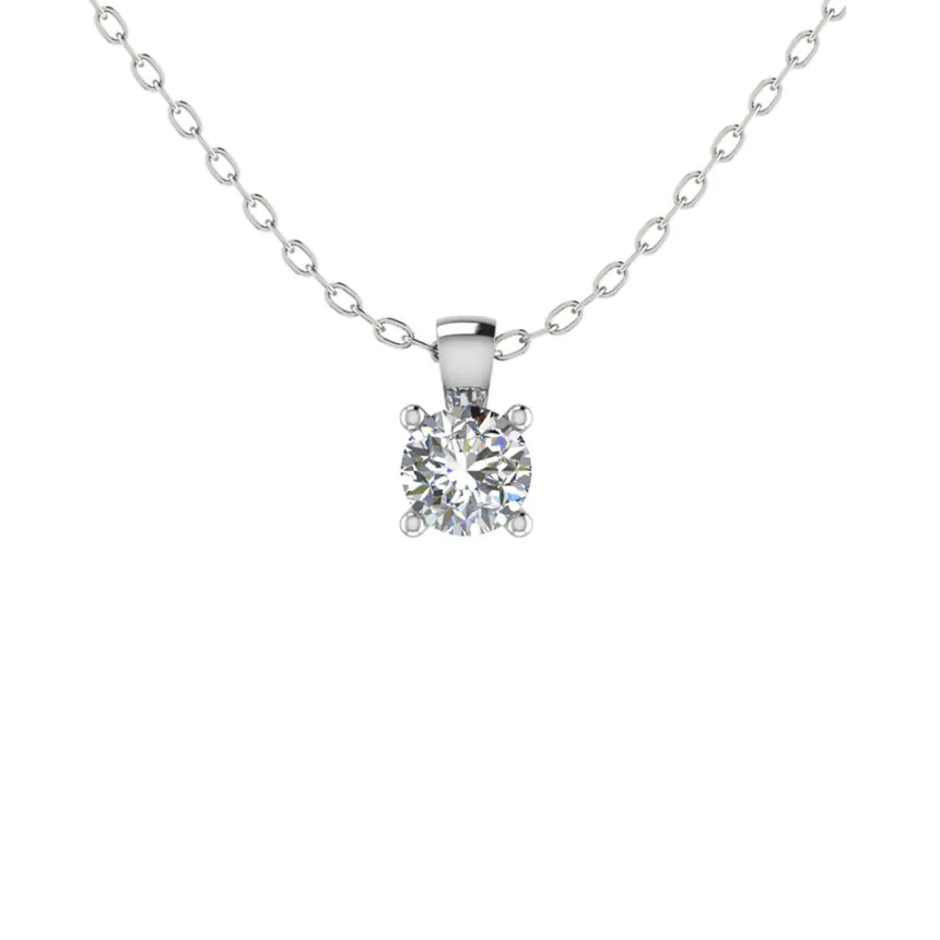 Platinum 2.92ct Solitaire Diamond Pendant and Chain