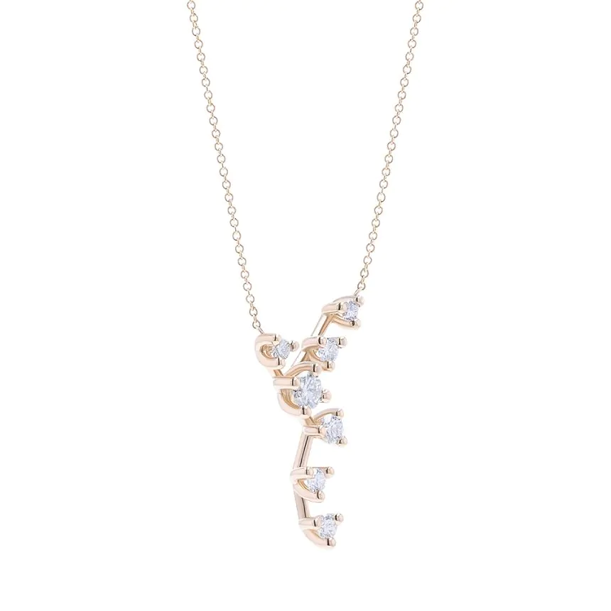 18ct Rose Gold 0.45 Diamond Blossom Pendant with Chain