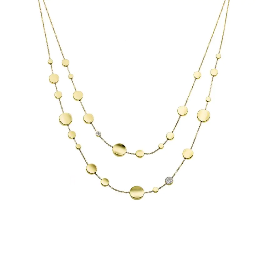 Armillas Glow Collection 18ct Yellow Gold 0.16ct Double Row Necklace