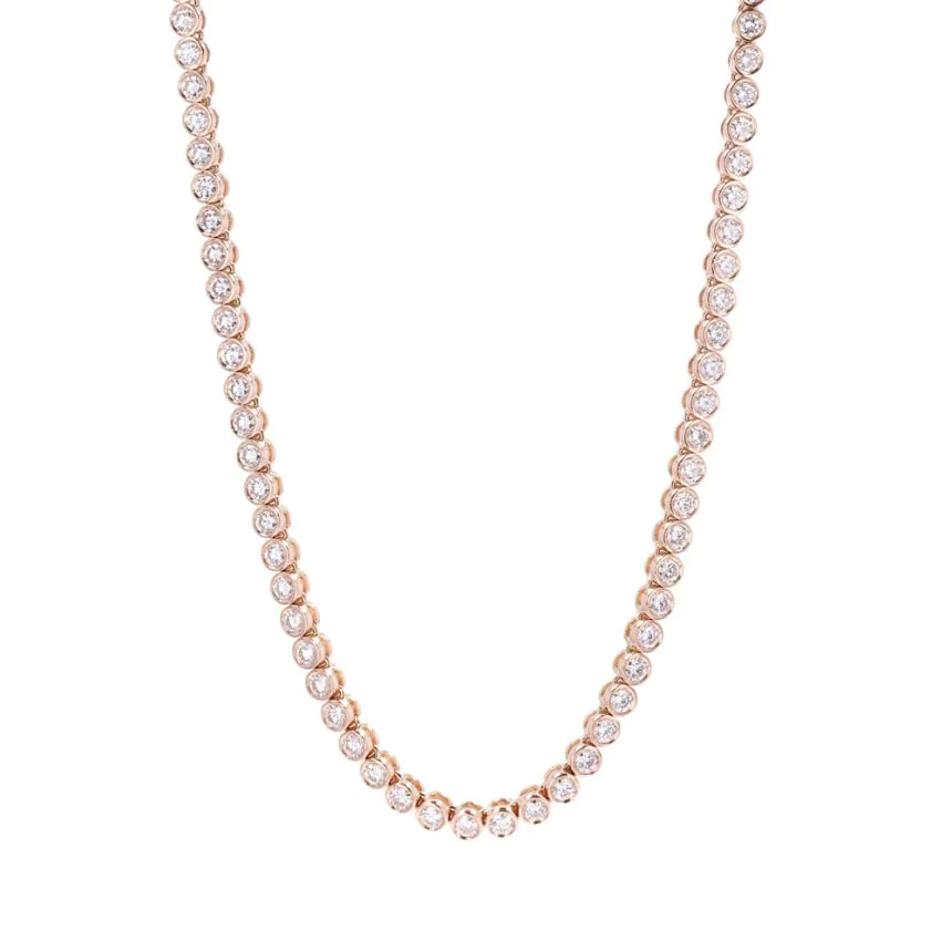 18ct Rose Gold 8.80ct Diamond Line Necklace
