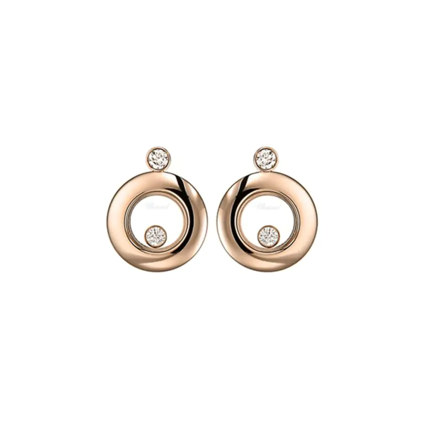 Chopard Happy Diamonds 18ct Rose Gold Earrings