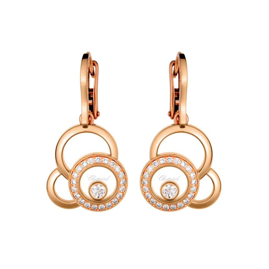 Chopard Happy Dreams 18ct Rose Gold & Diamond Earrings 839769-5002