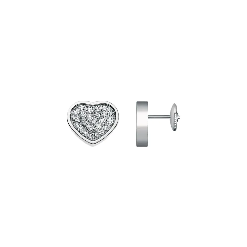 Chopard Happy Hearts 18ct White Gold & Diamond Stud Earrings 839482-1901