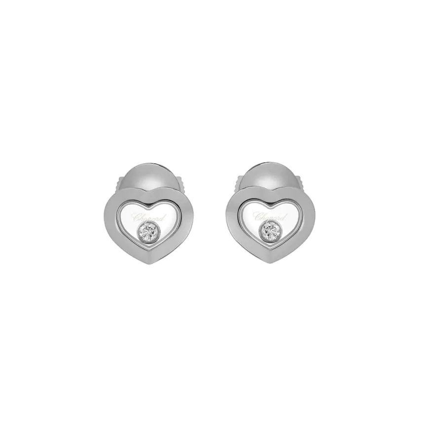 Chopard Happy Diamonds Icons 18ct White Gold & Diamond Stud Earrings 83A054-1001