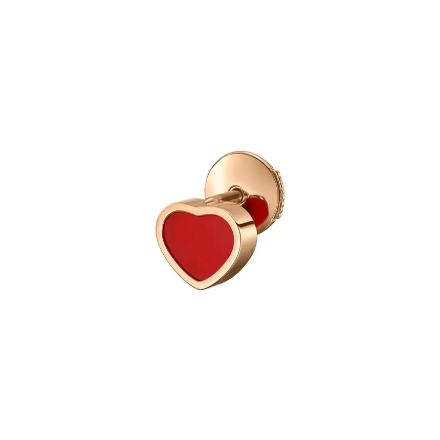 Chopard My Happy Hearts 18ct Rose Gold & Red Carnelian Single Earring 83A086-5802