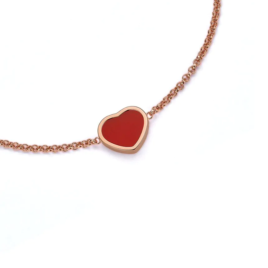 Chopard My Happy Hearts 18ct Rose Gold & Red Carnelian Bracelet 85A086-5081