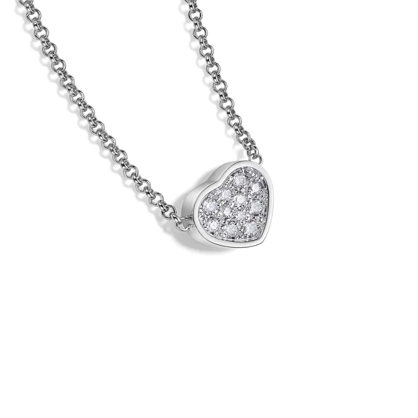 Chopard My Happy Hearts 18ct White Gold & Diamond Necklace 81A086-1901