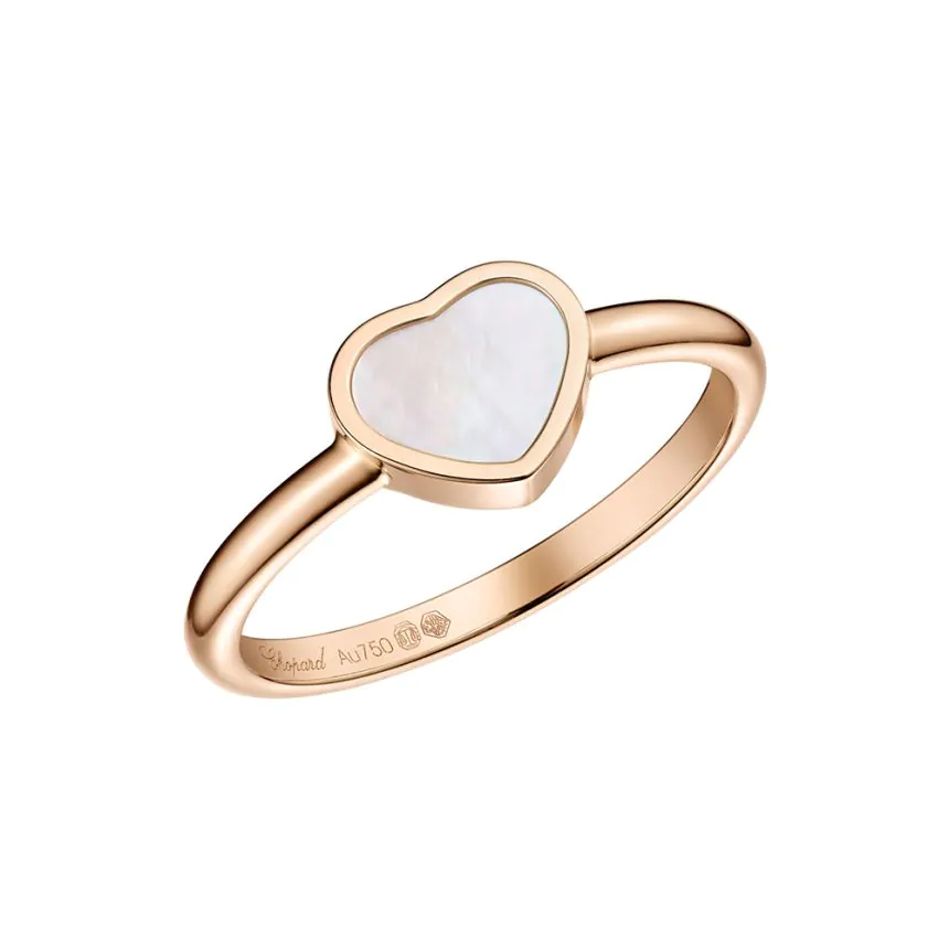 Chopard My Happy Hearts 18ct Rose Gold & White Mother of Pearl Ring 82A086-5309