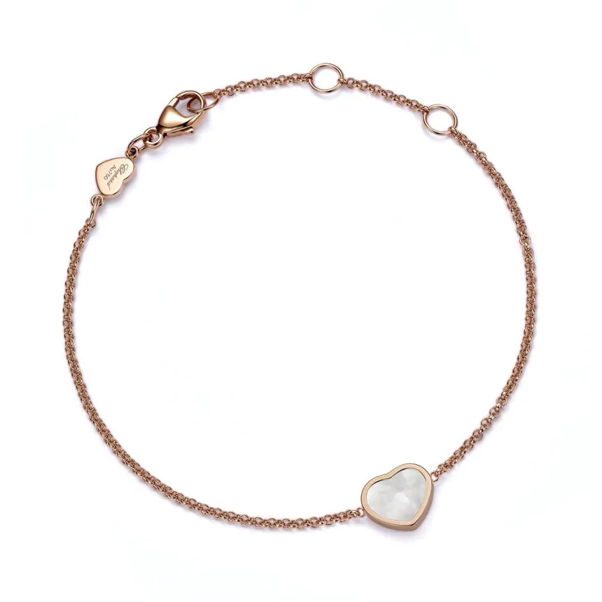 Chopard My Happy Hearts 18ct Rose Gold & White Mother of Pearl Bracelet 85A086-5031